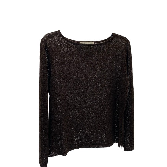 Norton McNaughton Pullover Sweater Boat Neck Stretch Terry Brown Women's Medium - Picture 1 of 7